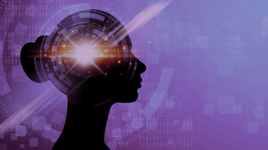 Digital brain made of data points and neural connections, symbolizing AI and high-performance computing in medical diagnostics.